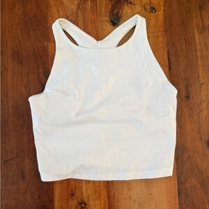 Beyond Yoga White Cropped Tank with Racerback Straps